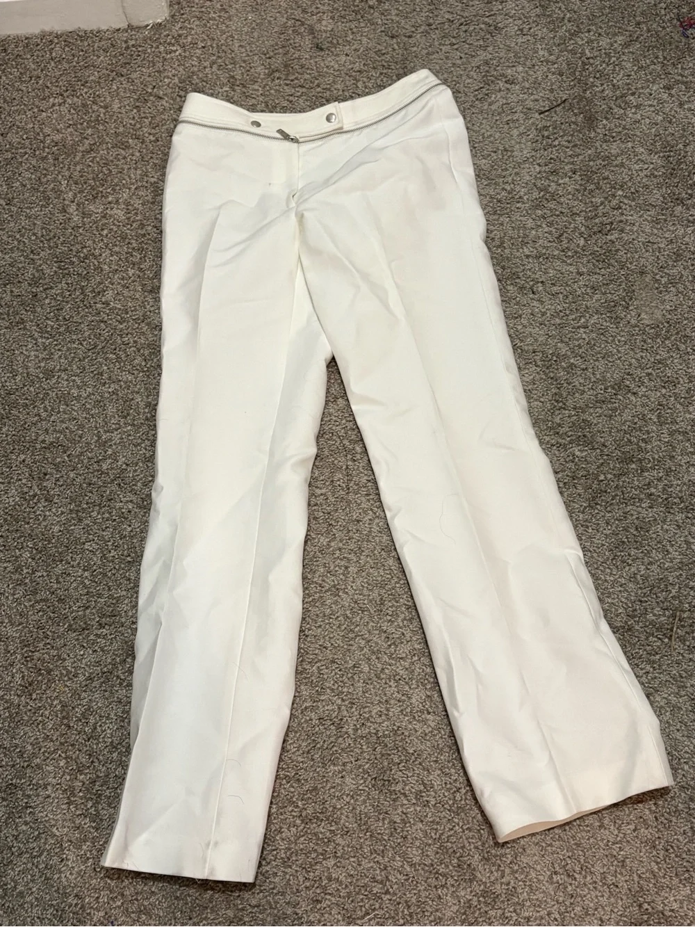 Michael Kors White Straight-Leg Dress Trousers